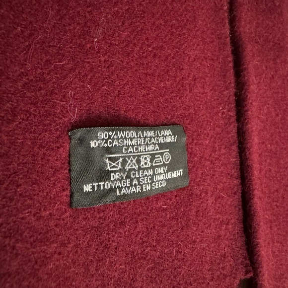 YSL BURGUNDY WINE SCARF 12 x 70. Wool and cashmere. - Picture 5 of 10